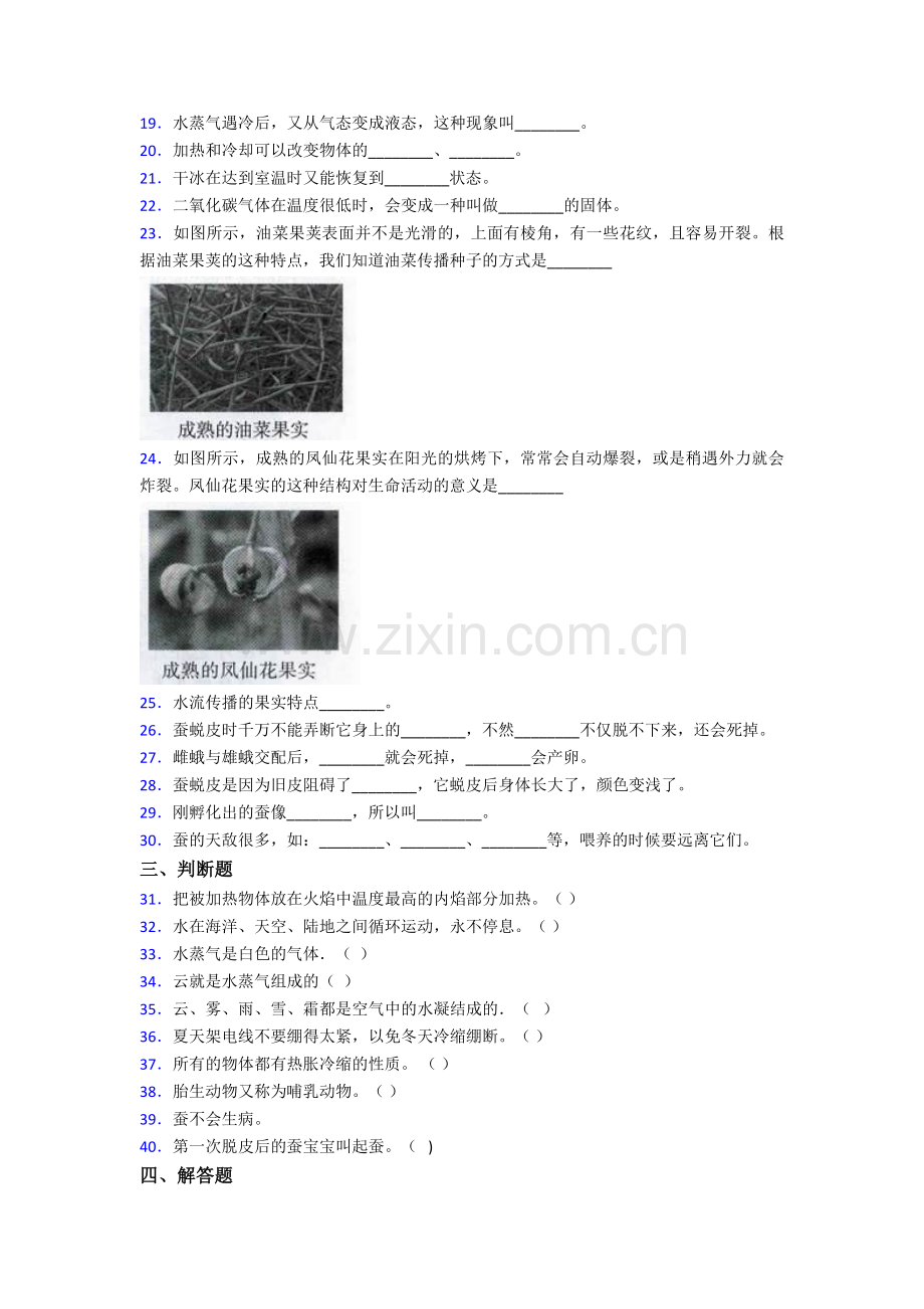 2021年苏教版科学四年级下册科学-期末冲刺卷含答案.doc_第2页