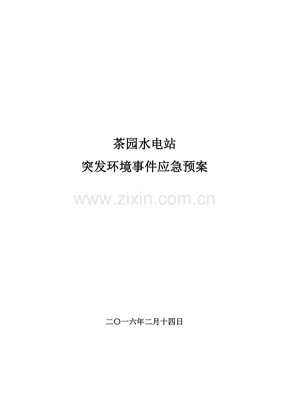 茶园水电站突发环境事件应急预案.doc_第1页