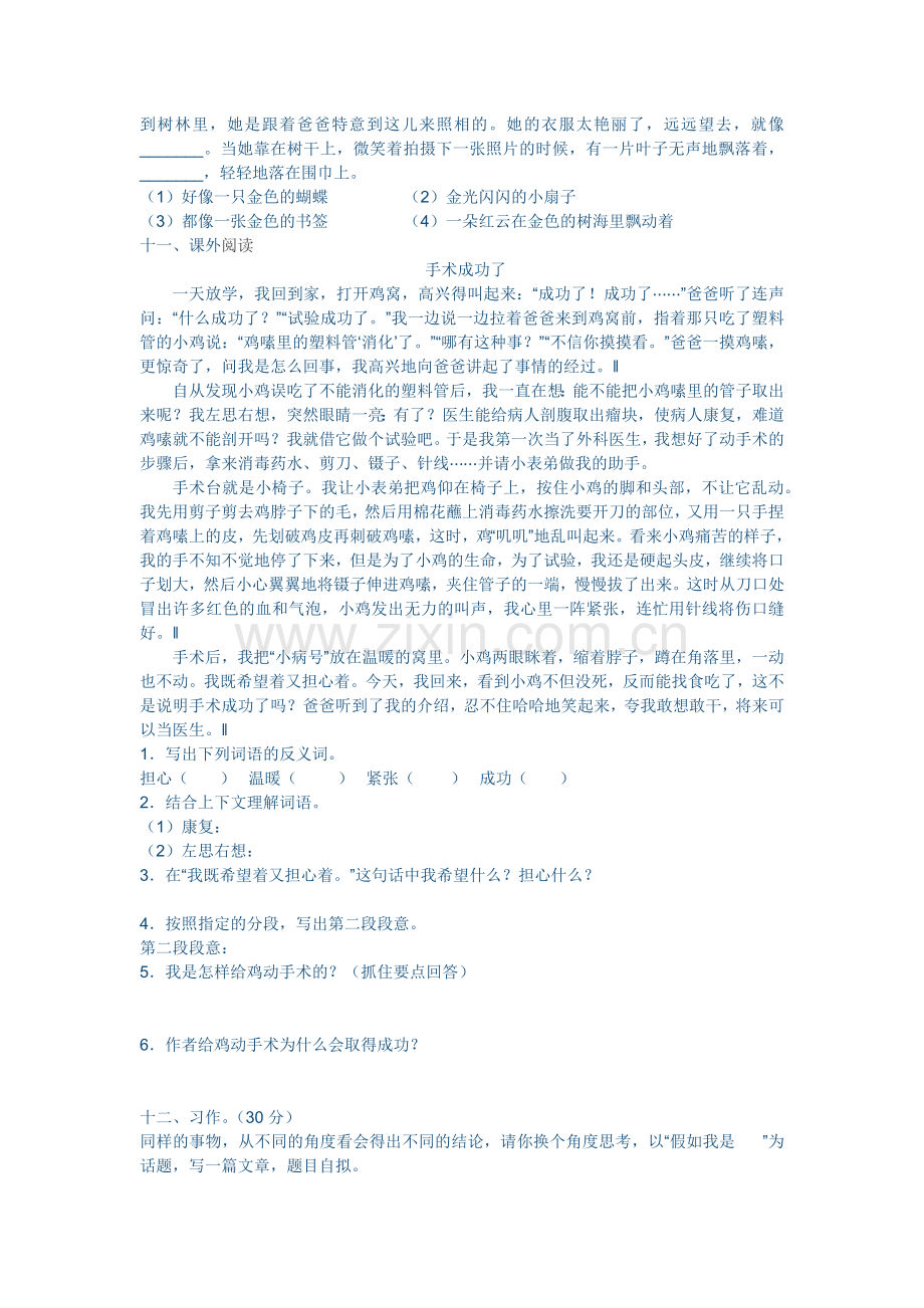 人教版语文五年级下册第六单元测试.docx_第2页