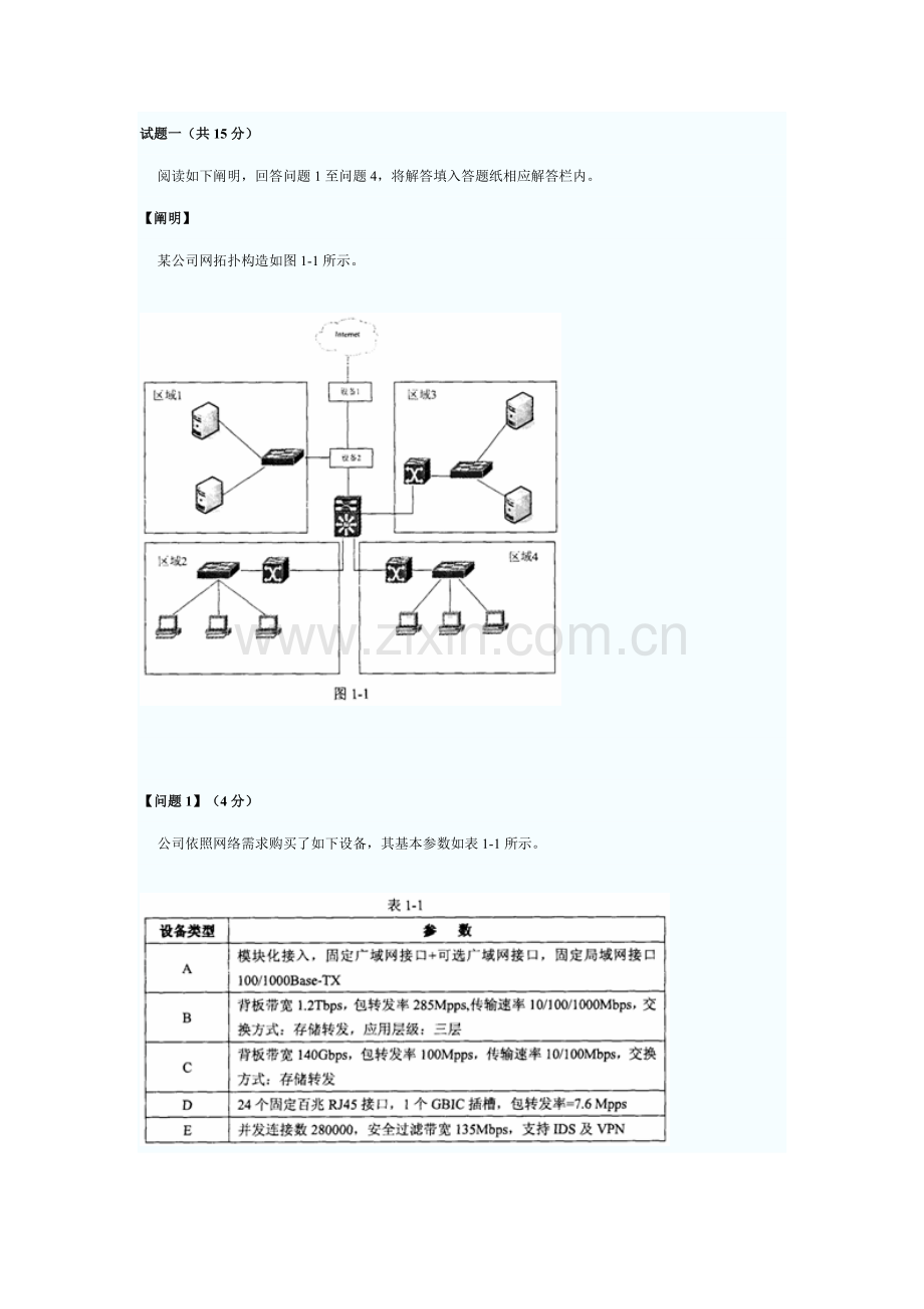 2021年11月软考网络工程师考试下午试题及答案.doc_第1页