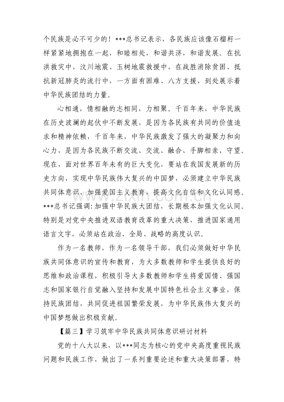 学习筑牢中华民族共同体意识研讨材料8篇.pdf_第3页