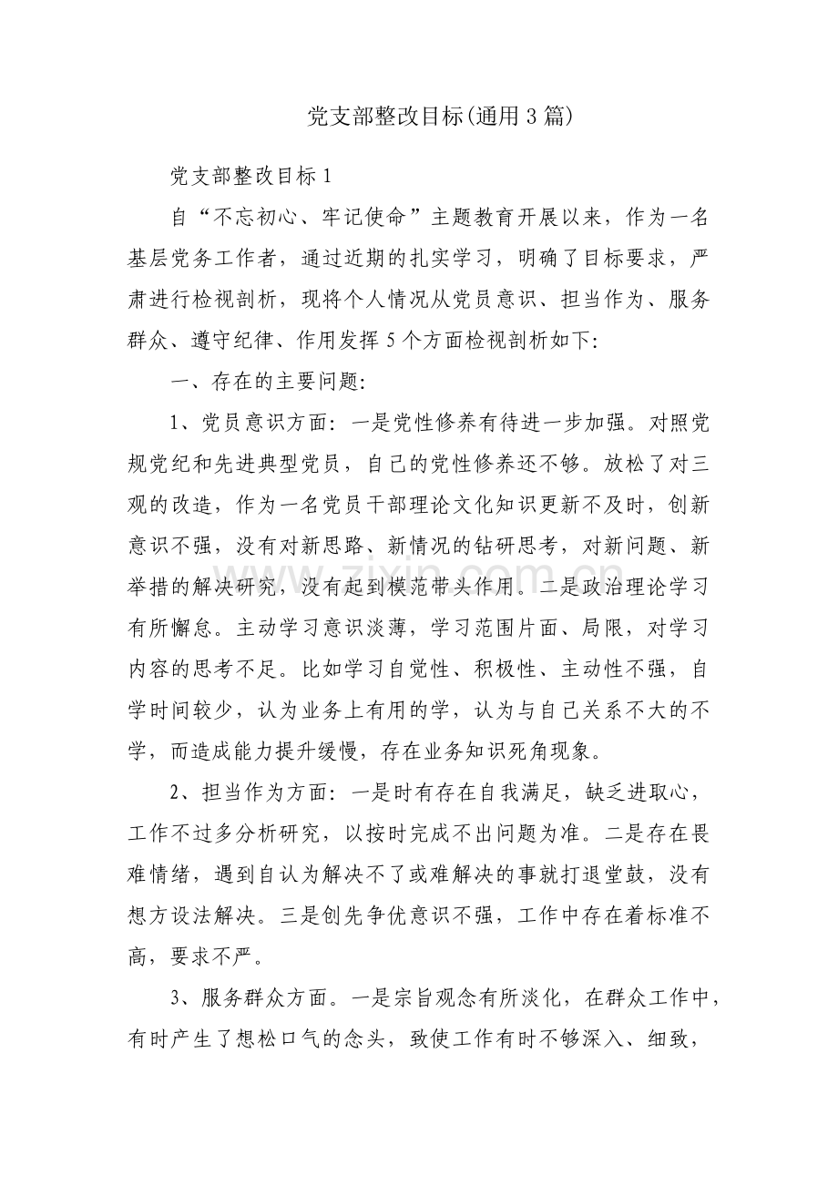 党支部整改目标(通用3篇).pdf_第1页