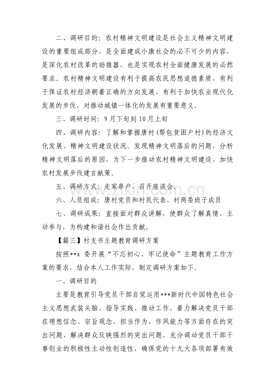 村支书主题教育调研方案3篇.pdf_第3页