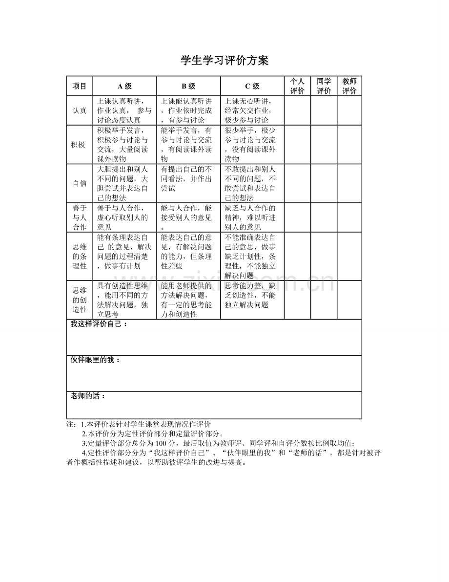 高效学习评价方案·.doc_第1页