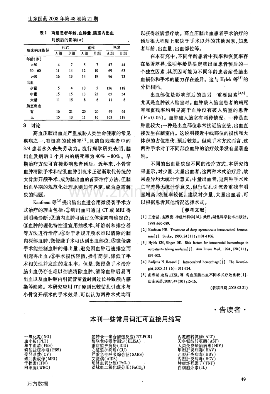 高血压脑出血不同外科治疗方法的近远期疗效分析.pdf_第2页