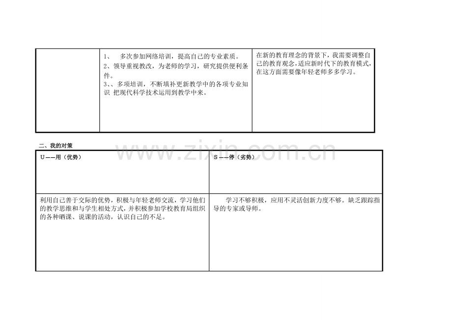 李彩先的个人自我诊断SWOT分析表.doc_第2页