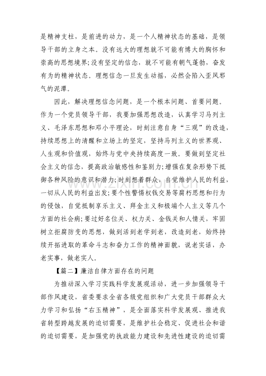 廉洁自律方面存在的问题三篇.pdf_第3页