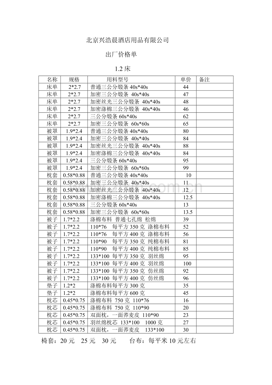 床上用品报价单.doc_第2页