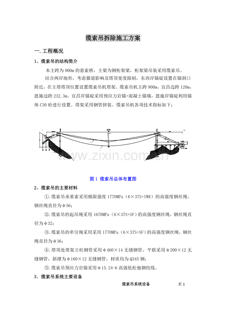 缆索吊拆除施工方案.docx_第1页