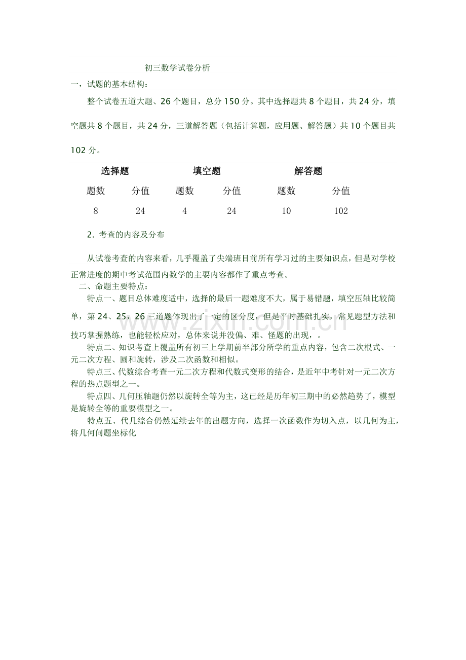 初三数学试卷分析.docx_第1页