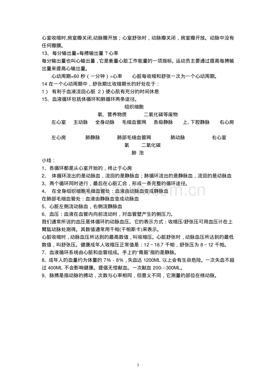 北师大版生物七年级下册复习提纲.pdf_第3页