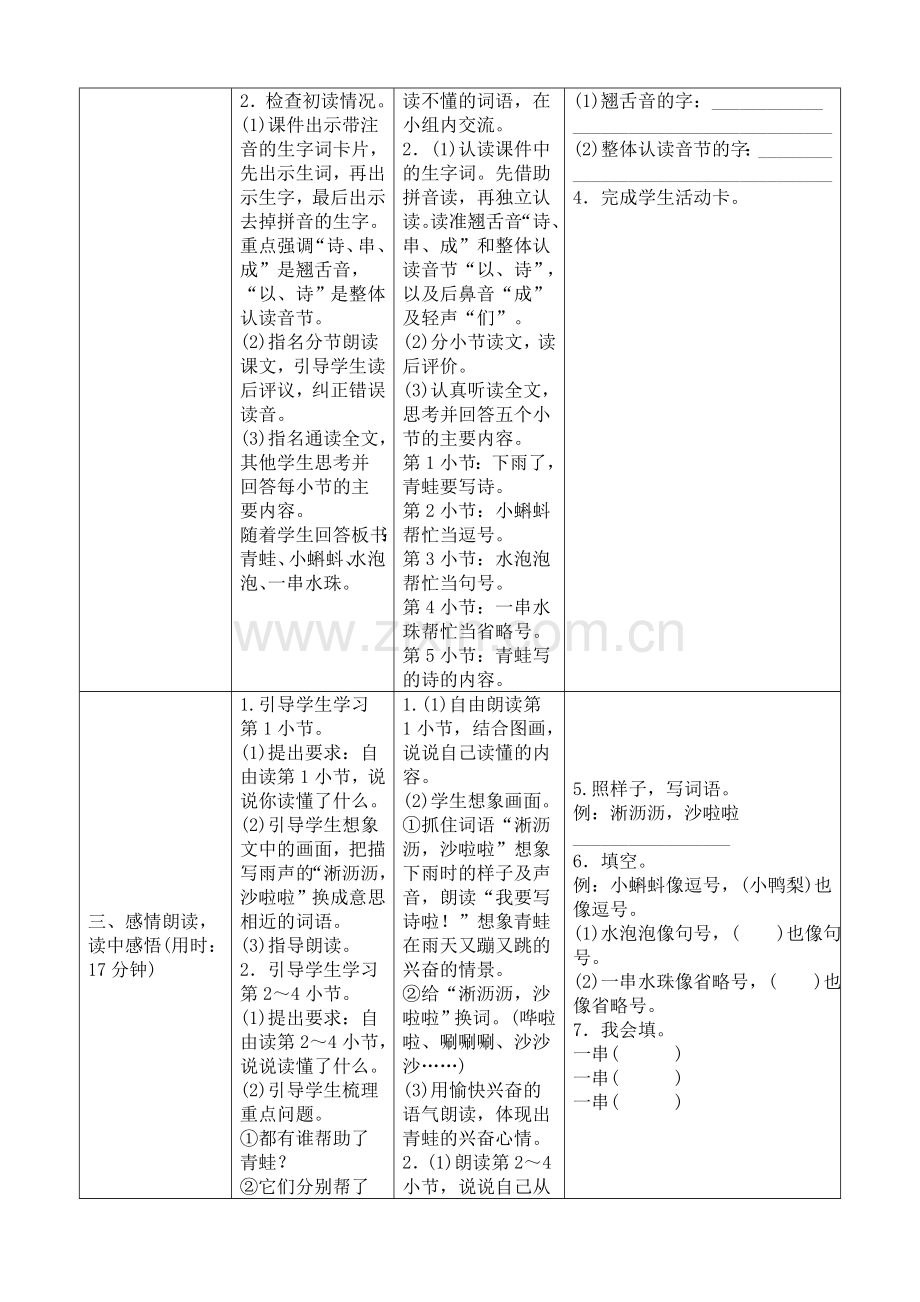 (部编)人教一年级上册《青蛙写诗》导学案.doc_第2页