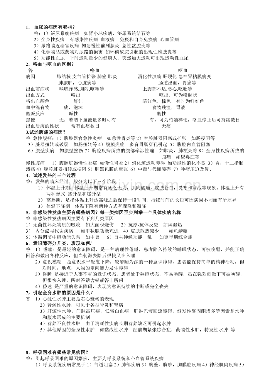 温医诊断学问答题作业.doc_第1页