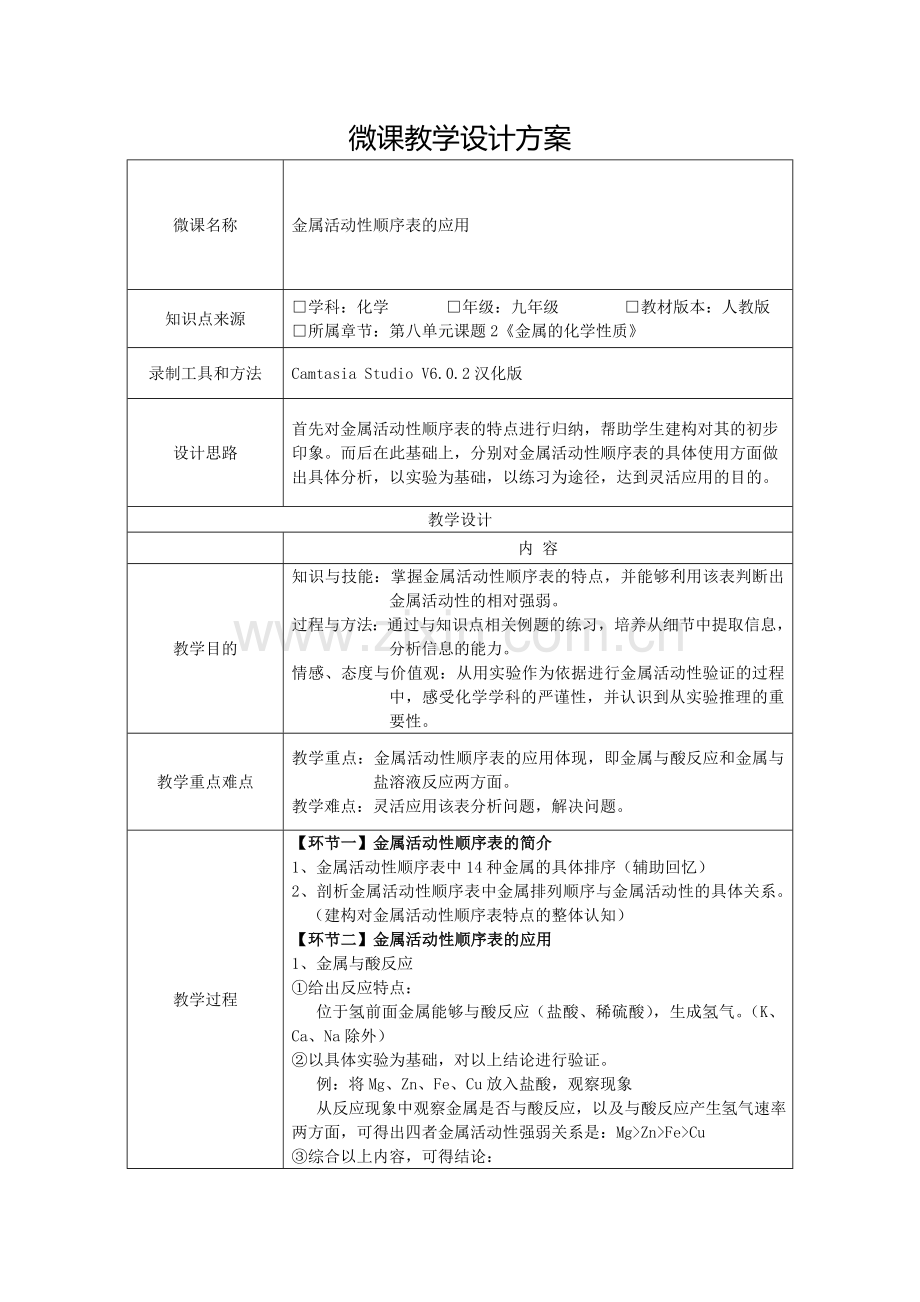 金属活动性顺序表的使用.doc_第1页