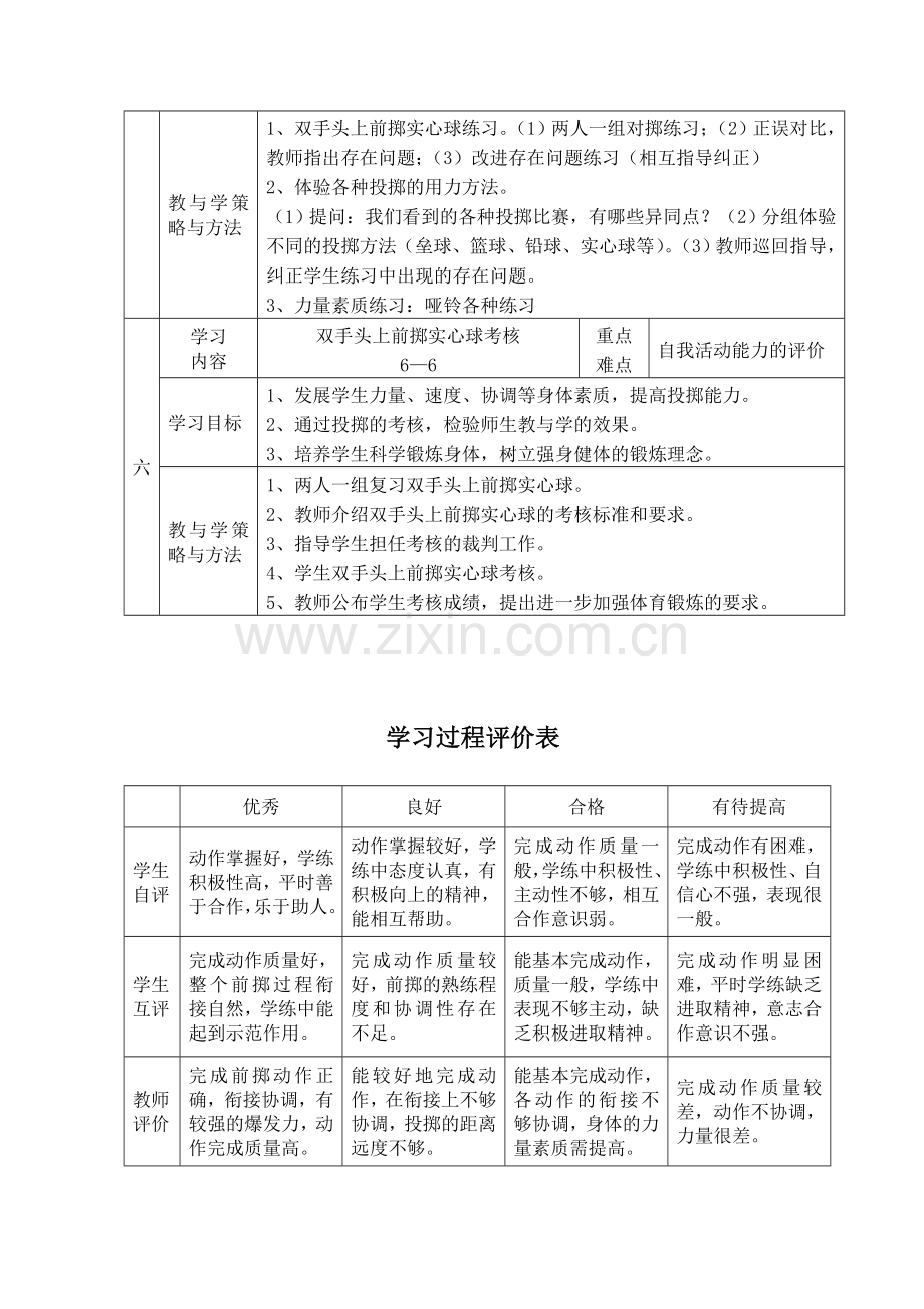 九年级投掷(实心球)单元计划.doc_第3页