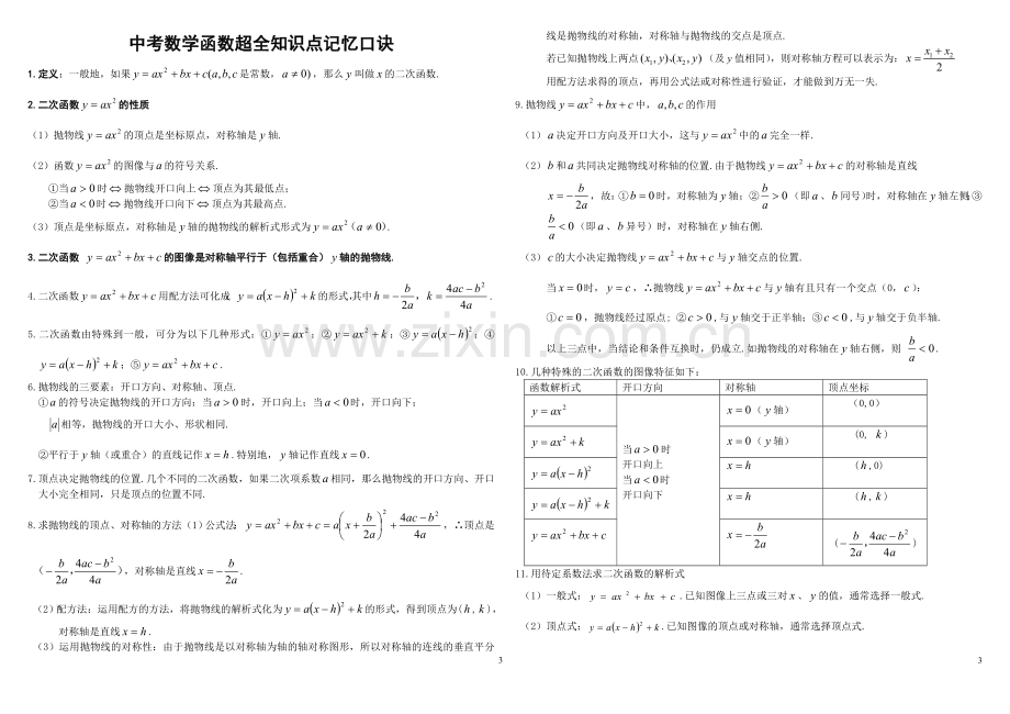 中考数学常用公式和定理大全.doc_第3页