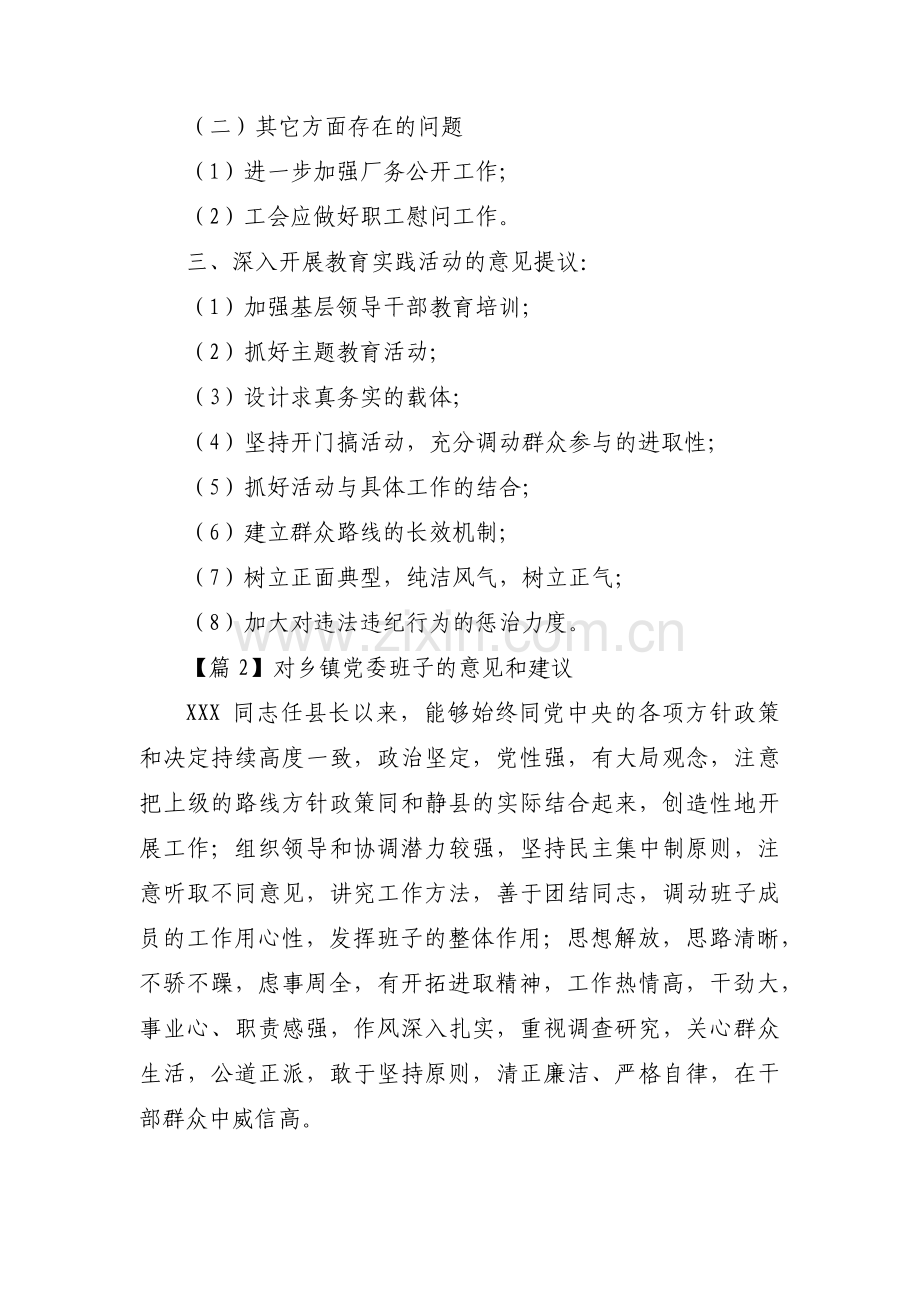 对乡镇党委班子的意见和建议【八篇】.pdf_第3页