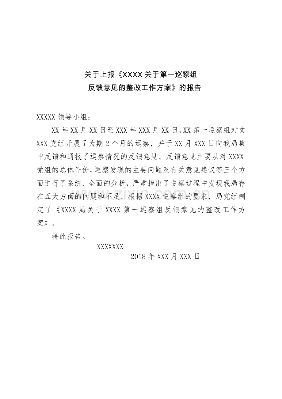 第一巡察组反馈意见的整改方案(网络版).doc_第1页