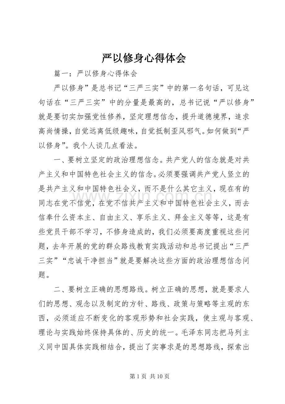 严以修身体会心得 (3).docx_第1页