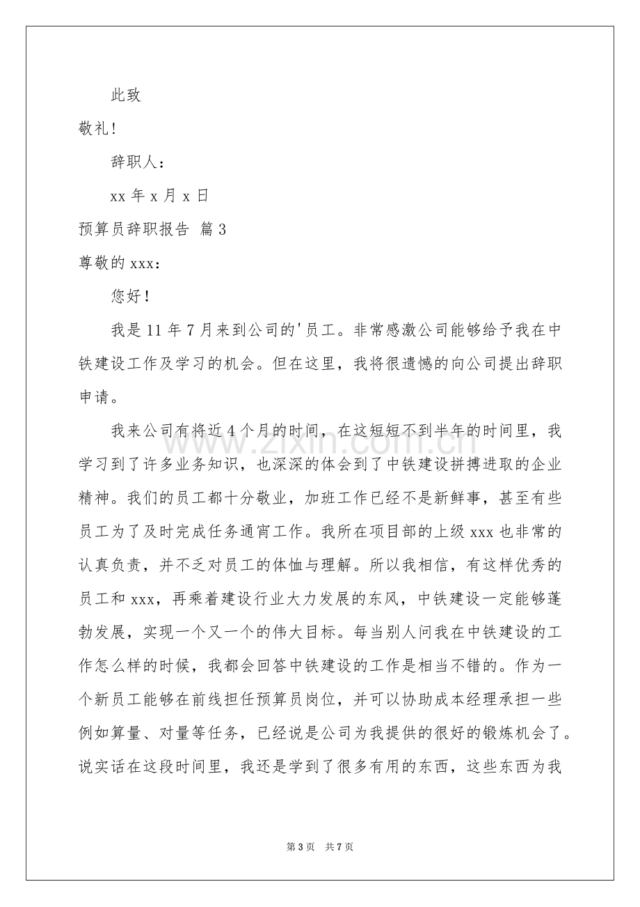 预算员辞职报告锦集5篇.docx_第3页