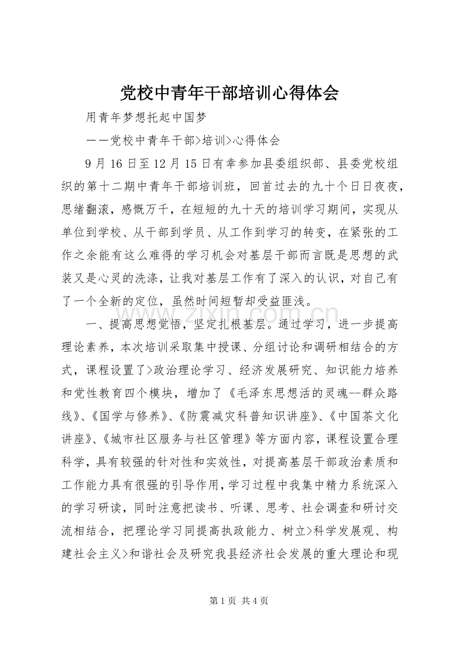 党校中青年干部培训体会心得.docx_第1页