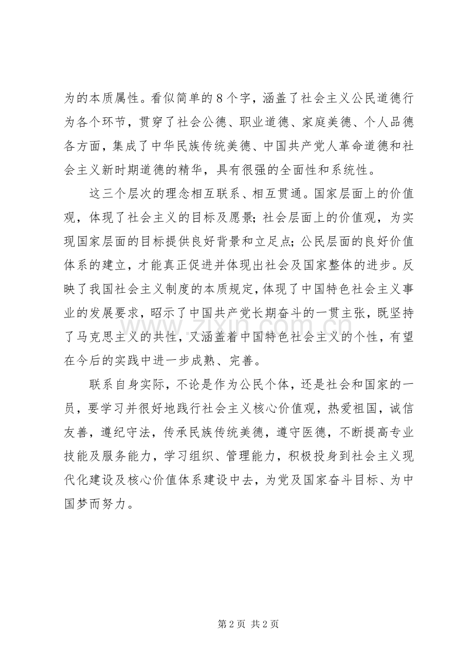 学习社会主义核心价值观心得报告.docx_第2页