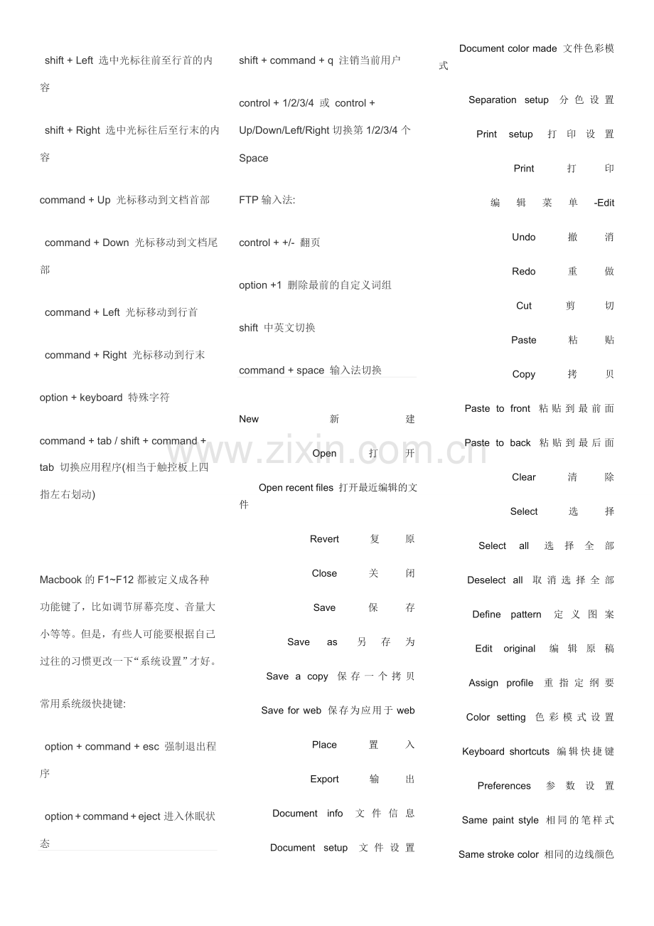 苹果电脑上 ai软件快捷键.doc_第2页