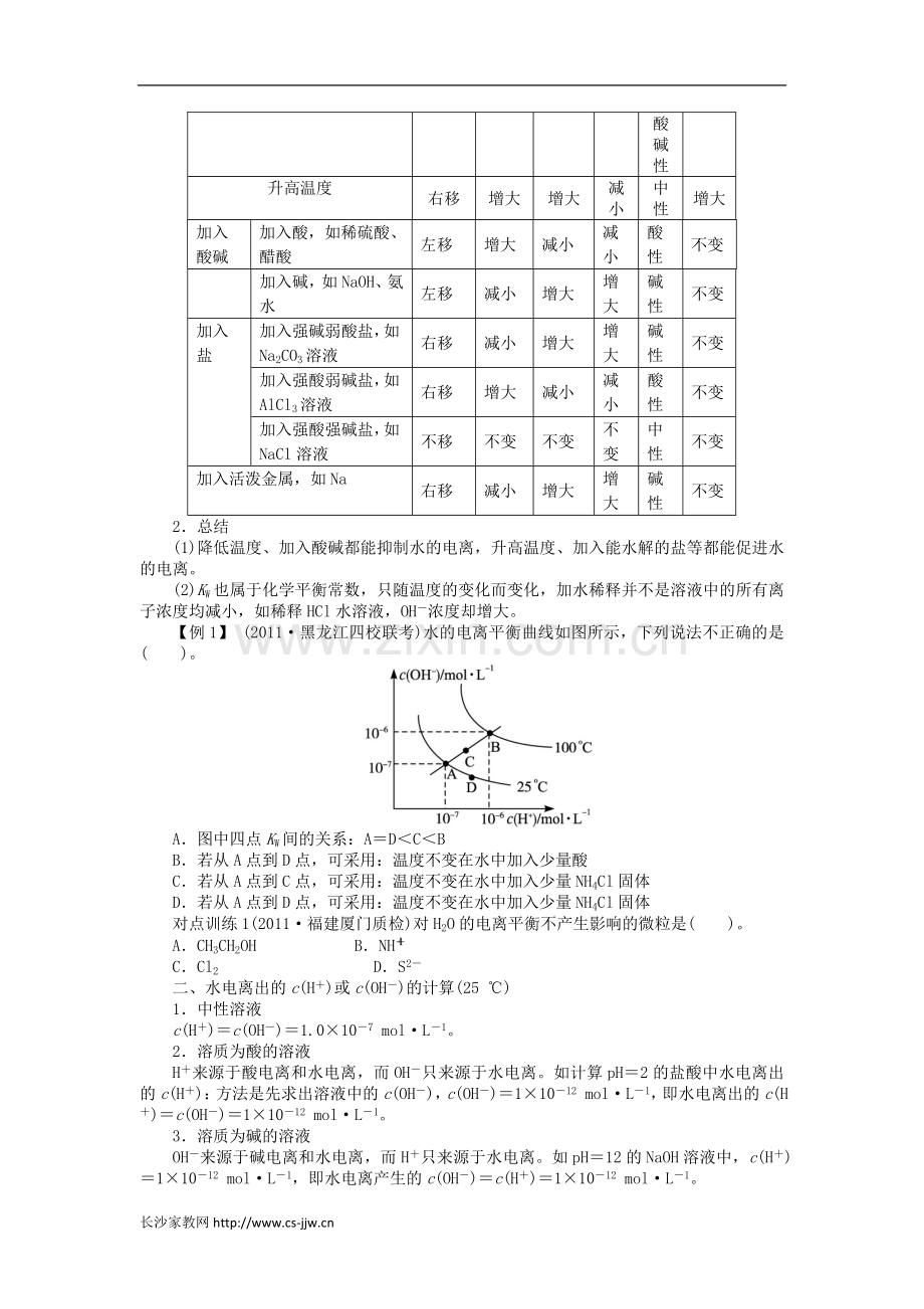 高考化学水的电离和溶液的酸碱性复习教案.doc_第3页