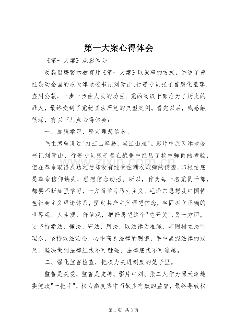 第一大案体会心得.docx_第1页