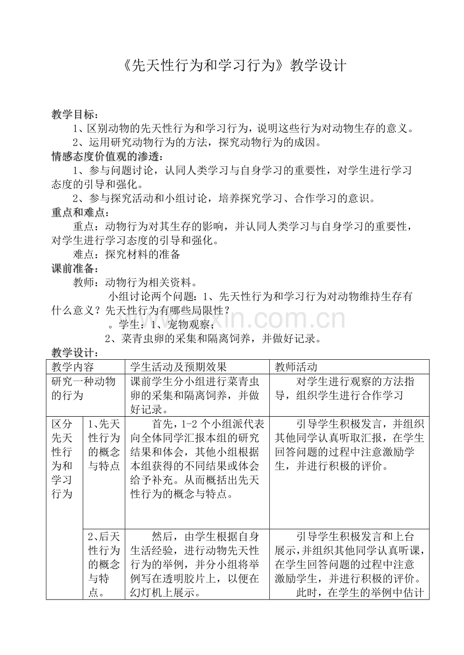 先天性行为和学习行为.doc_第1页