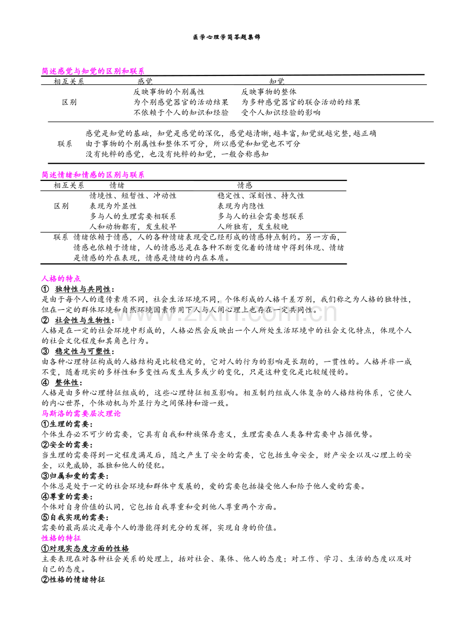 医学心理学简答题.doc_第1页