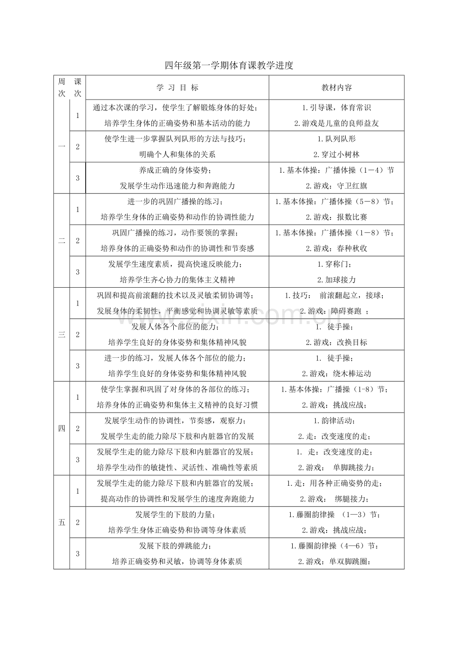 小学四年级教学进度表.doc_第3页