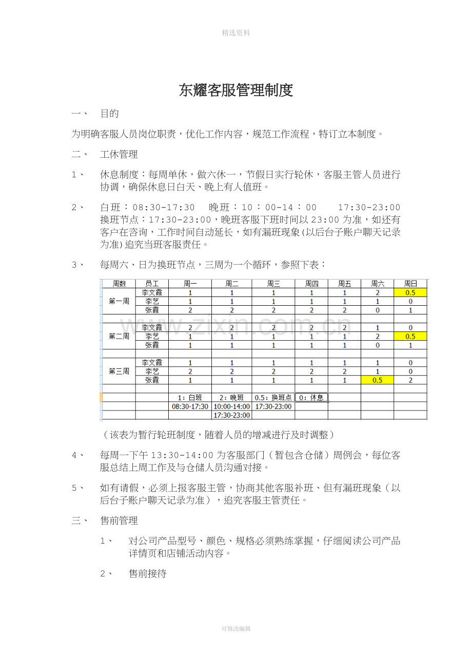 淘宝电子商务客服管理制度.docx_第1页