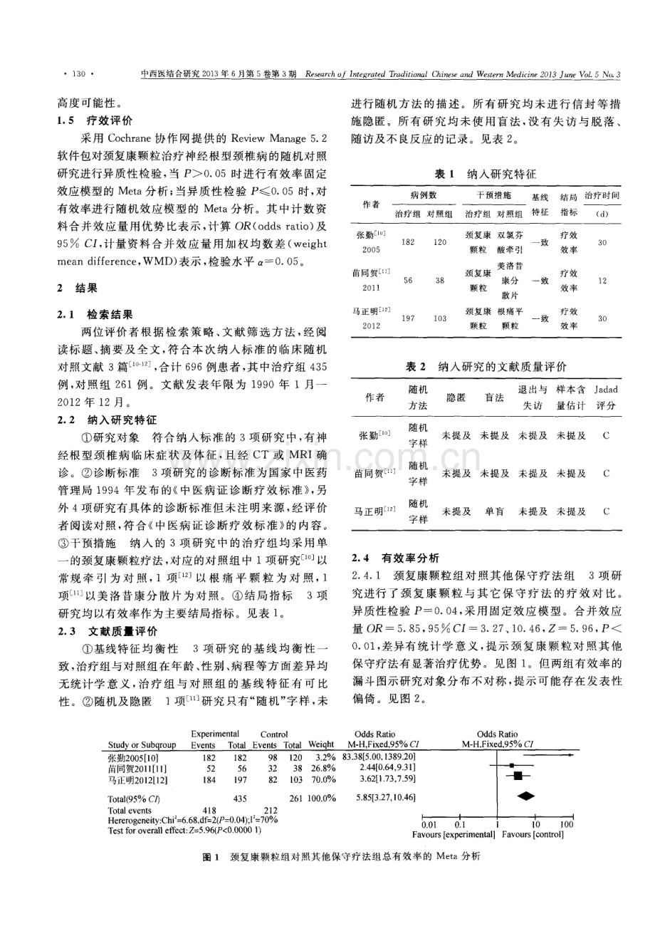 颈复康颗粒治疗神经根型颈椎病的系统评价.pdf_第3页