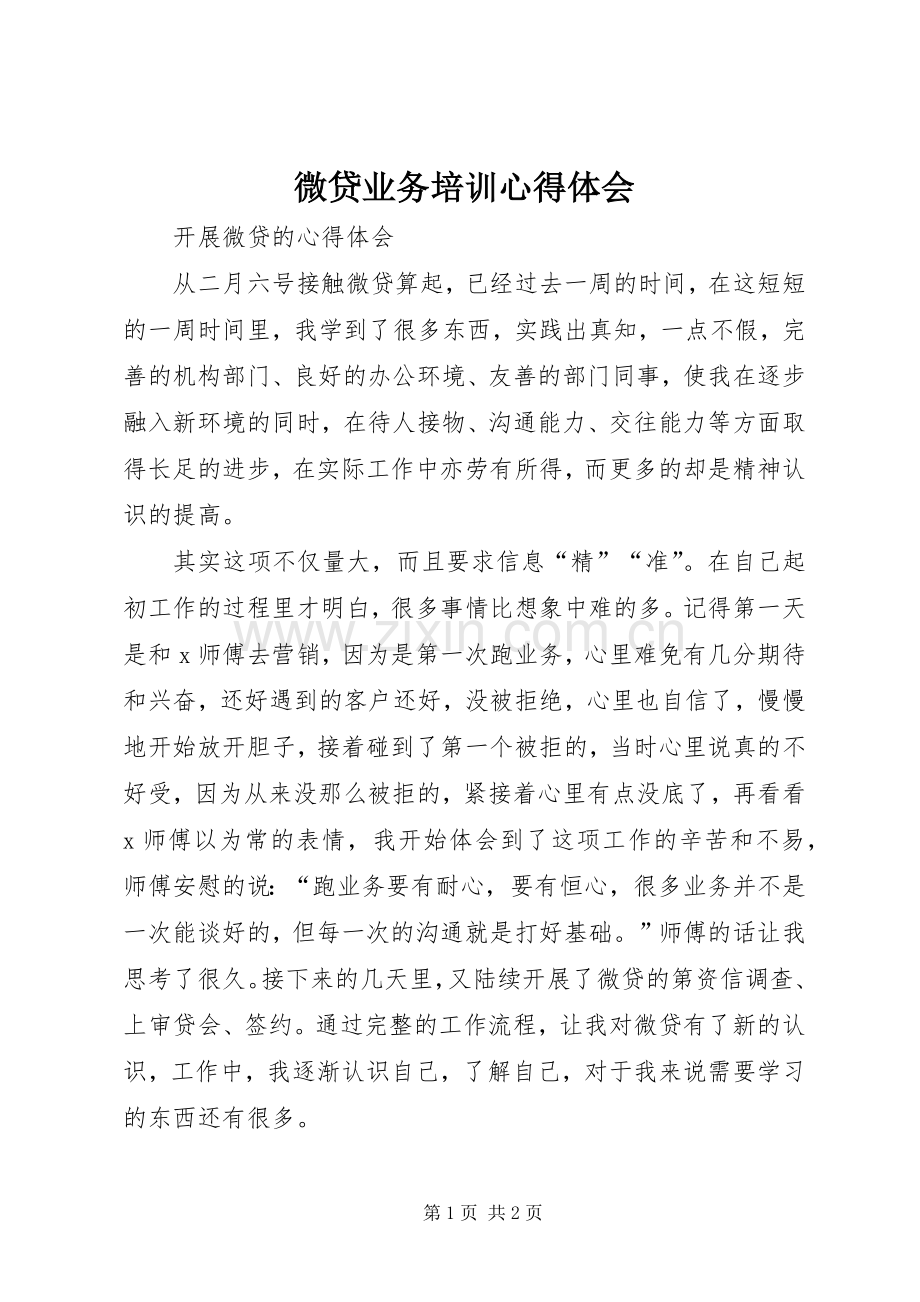 微贷业务培训体会心得.docx_第1页