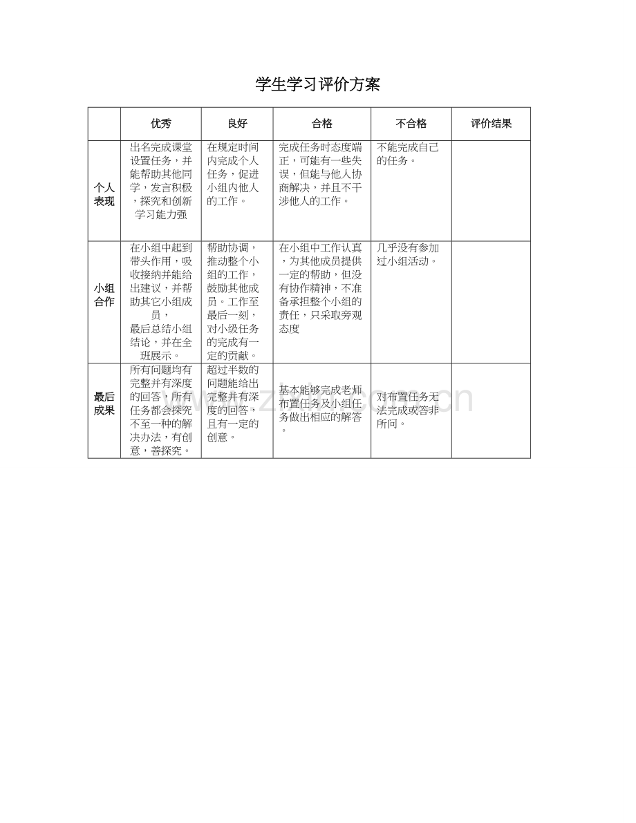 学生学习评价方案·.doc_第1页