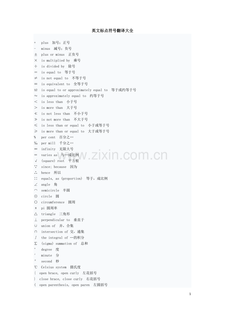 英文标点符号翻译大全.docx_第1页