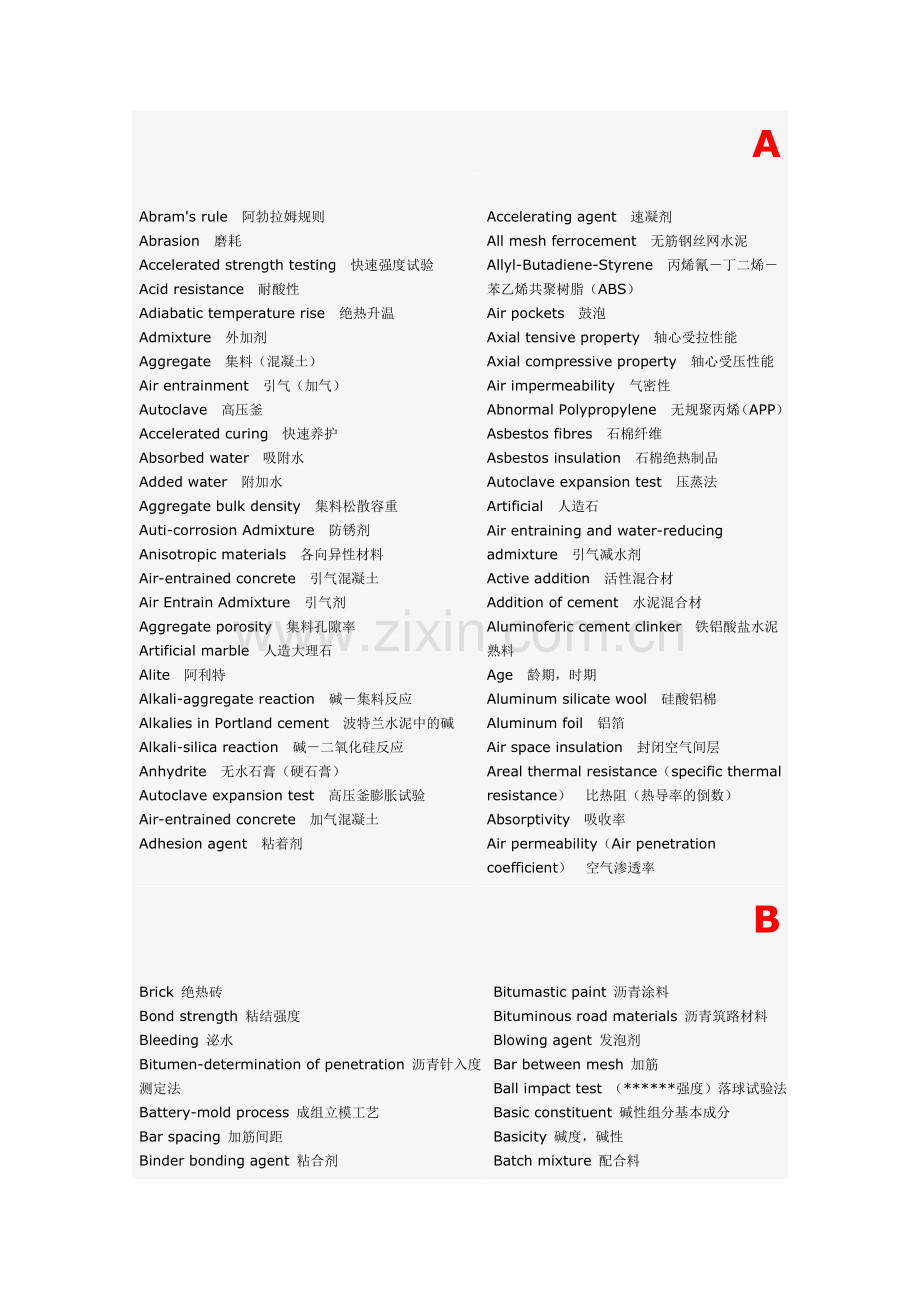 土木工程材料英语词汇汇总.doc_第1页