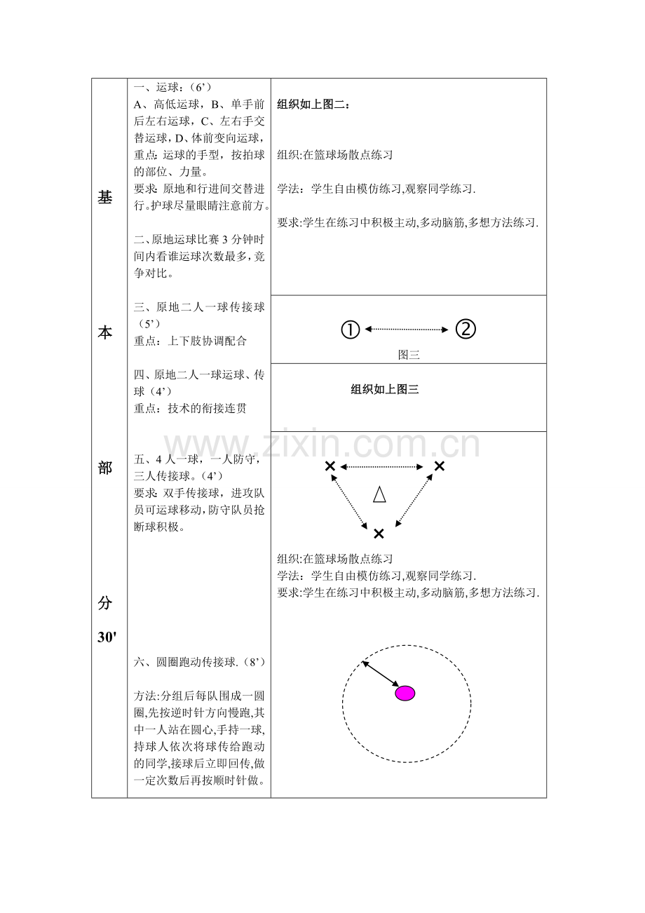 篮球运球、双手胸前传接球教案.doc_第2页