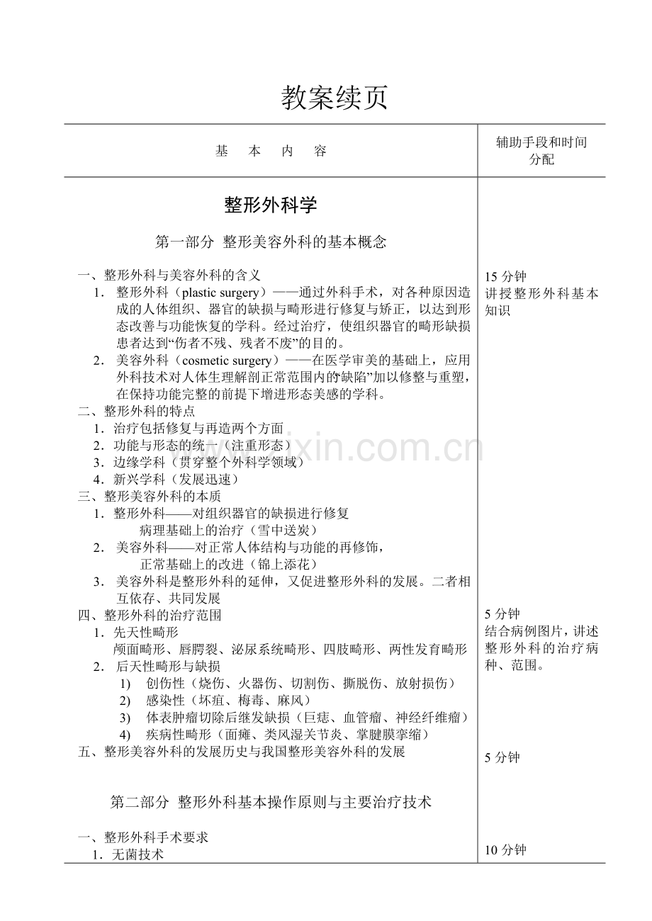 教案(整形外科学).doc_第1页