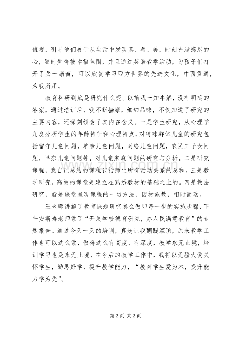 参加小课题培训会体会心得.docx_第2页