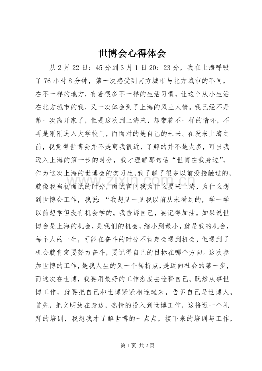 世博会体会心得.docx_第1页