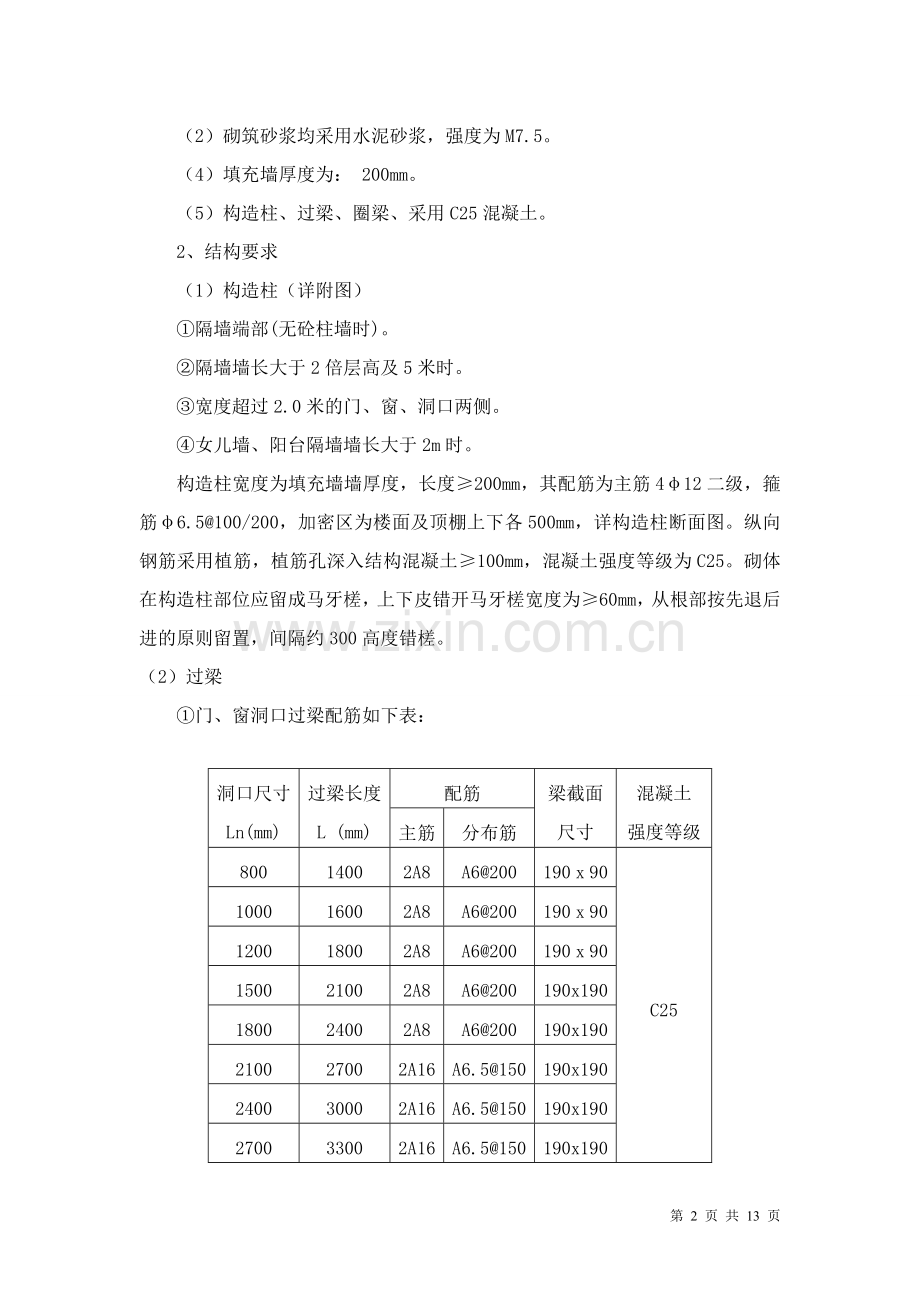 填充墙砌体施工方案2013.4.13审定.doc_第2页