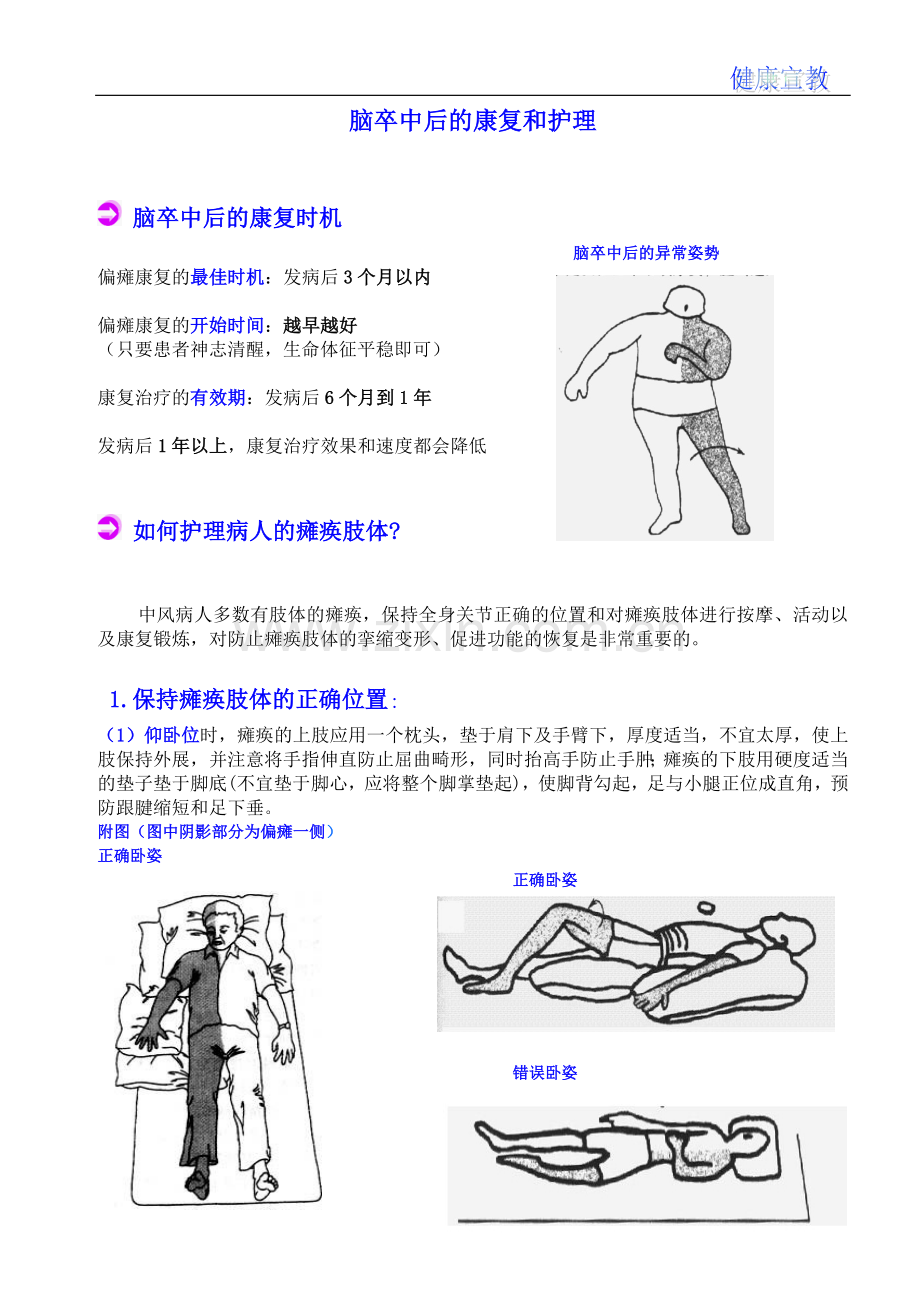 脑卒中后的康复和护理[1].doc_第1页