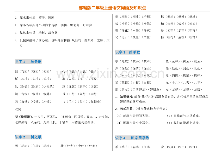 部编版二年级上册语文词语及知识点.docx_第2页