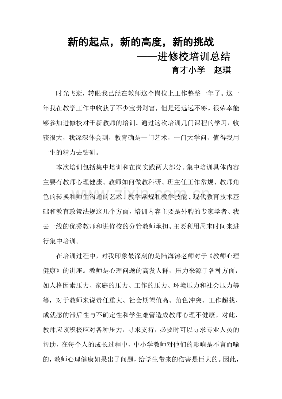 第六团队新教师赵琪培训总结.doc_第1页