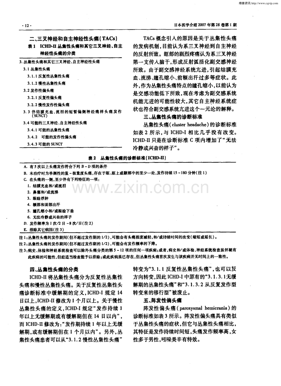 丛集性头痛和三叉神经、自主神经性头痛的分类和诊断标准.pdf_第2页