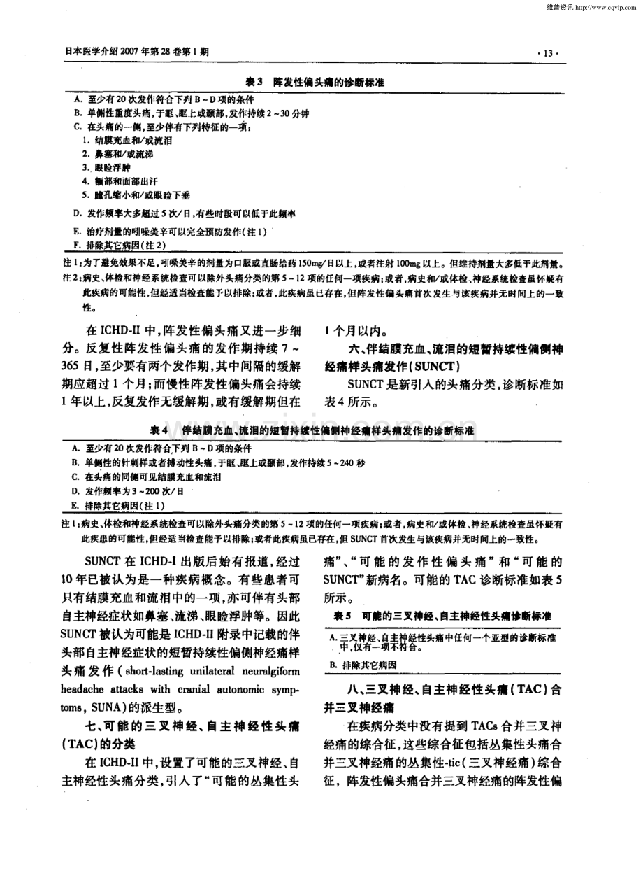 丛集性头痛和三叉神经、自主神经性头痛的分类和诊断标准.pdf_第3页