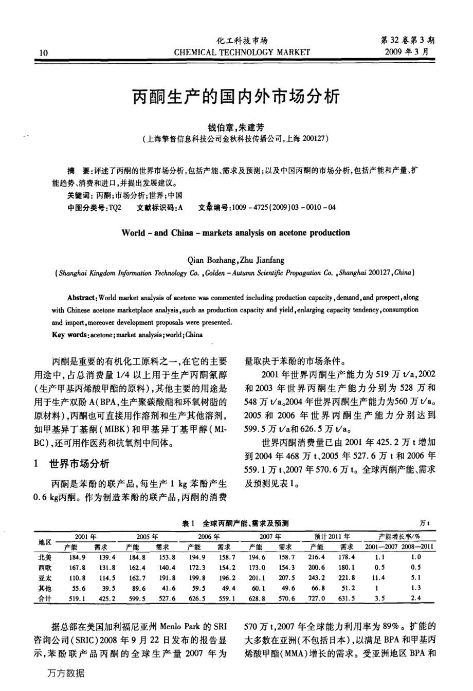 丙酮生产的国内外市场分析.pdf_第1页