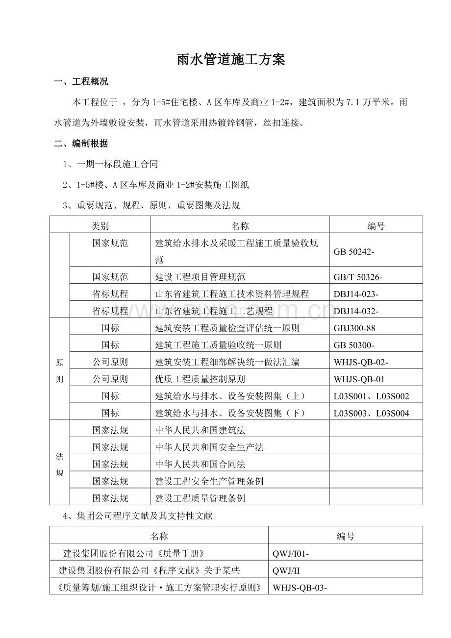 雨水管施工方案样本.doc_第1页